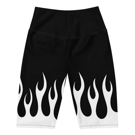 FACE FIRE FLAME Biker Shorts